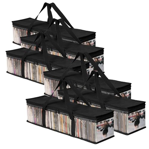 Yuedefly 6 Stück DVD-Aufbewahrungstaschen, Medien-Organizer für DVDs,...