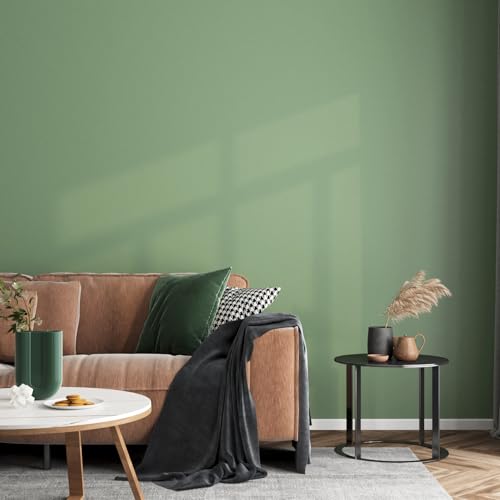 ReWallpaper 60cmx5m Papier Peint Adhesif Vert Sauge Revetement Adhesif Meuble Vert Epais Papier Peint Cuisine Salle de Bain Etanche Papiers Adhésif Décoratif...