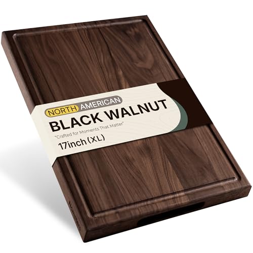 Tabla de cortar rectangular de nogal americano natural 17 pulgadas miniatura 1