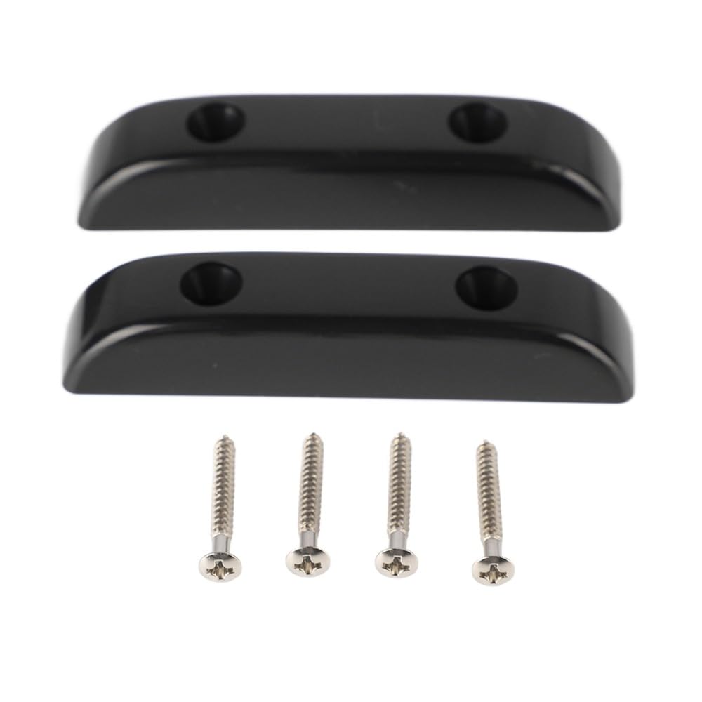 Chiffonade 2 Pcs Bass Thumb Rest, Plastic Non Slip Thumbrest 65 x 13.5mm with Screws, Finger Support for Bass Guitar Practice and Performance, Black
