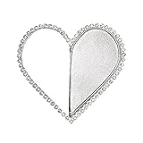 Cute Mini Heart Shape Evening Clutch Bag, Rhinestone Diamond Frame Wedding Party Purse Handbag for Women (silver)