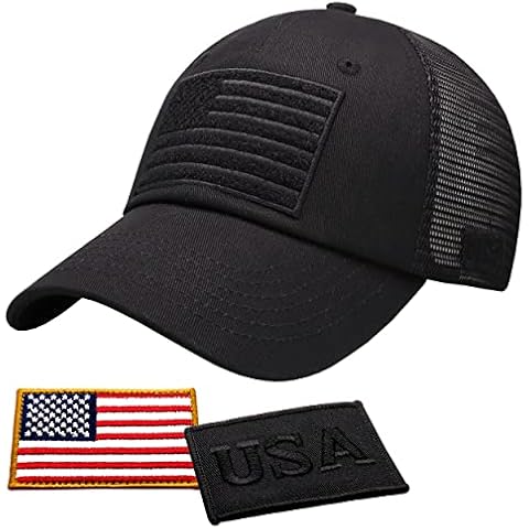 Antourage American Flag Unconstructed Unisex Mesh Snapback Baseball Hat Cap for Men and Women +2 Patriotic Patches Included (31. Black Classic Mesh Snapback) Cover