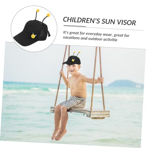 Sun Cap for Boys and Girls Fashionable Baseball Hat Bee Antenna Soft Cotton Adjustable for Boys Girls Black2