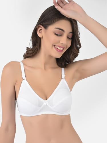 Image of Softline Women's Cotton Blend Wire-Free Non-Padded | Full Coverage Bra Combo | Cut & Sew Design (Pack of 2)