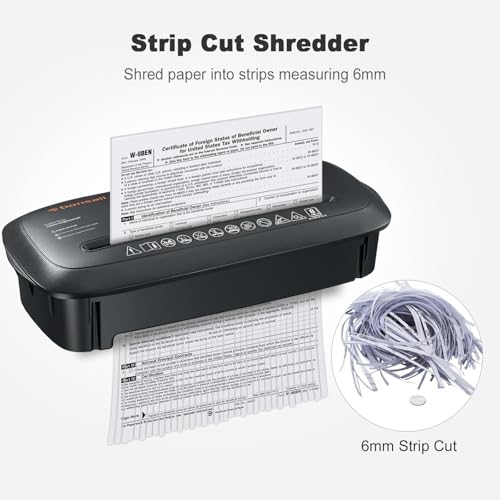 Bonsaii Paper Shredder for Home Use, 8-Sheet StripCut Home Office Shredder, CD/Credit Card Shredder Machine with Overheat Protection, 3.4 Gallons Wastebasket image 1