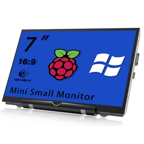 Image of HAMTYSAN Upgraded Version 7'' Raspberry Pi Screen HDMI Monitor 800x480 LCD Screen Mini Small Monitor for Raspberry Pi 4 /3 /2 /Zero /B /B+ Win11 /10 /8 /7 (Non-Touch), Dual Speakers, Driver Free