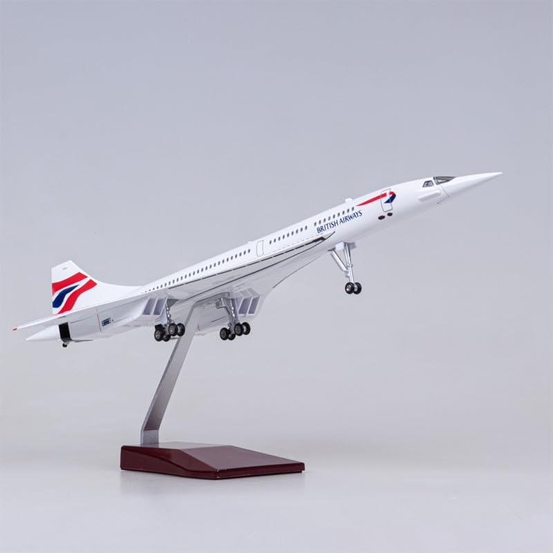 AirModels Extra Large British Airways Concorde Aircraft Model - 1:125 Scale Resin Model Airplane Toy Collectable Gift