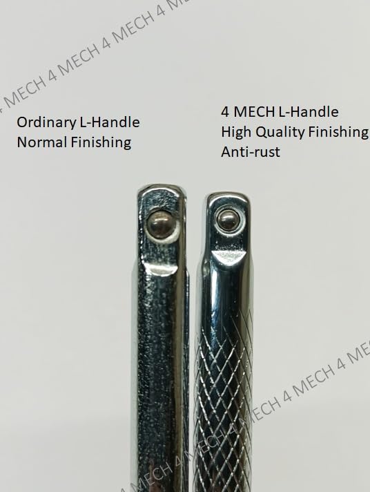 Image of L Handle with 8mm 9mm 10mm 11mm and 12mm Hex Socket, 1 /4 inch Drive L-Handle with 8, 9, 10, 11 12mm Sockets, Anti-rust Properties
