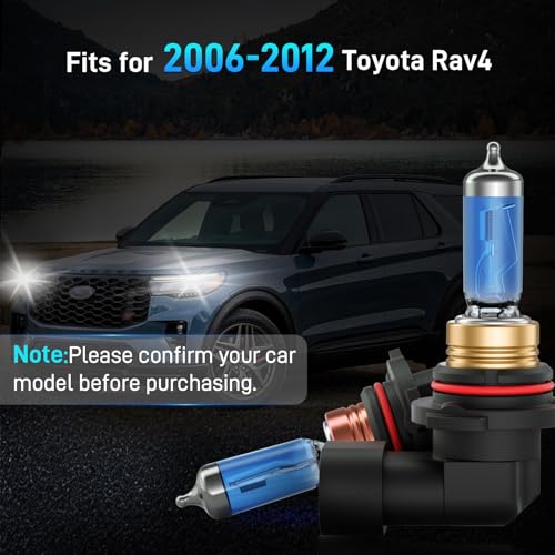 Image of XFLHEHD Fits for 2006-2012 Toyota Rav4 Halogen Headlight Bulbs Combo, Ultra Bright 5000K White High Low Beam Headlight Bulbs, Plug and Play, 4 Pack
