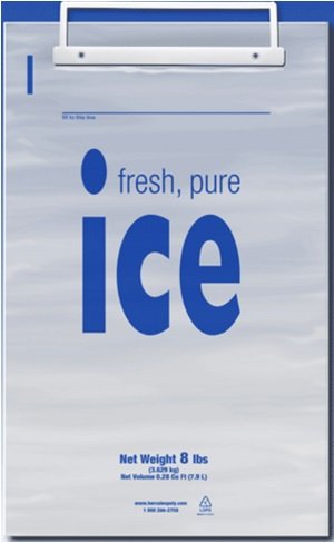 Duro Ice Bag, 8#, Plastic, Wicketed, 1.25 Mil, 11x19, 1000/case 8 Lb Plastic Wick