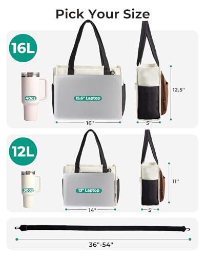 Image of BAGSMART Tote Bag for Women, Puffy Laptop Work College Shoulder Handbag