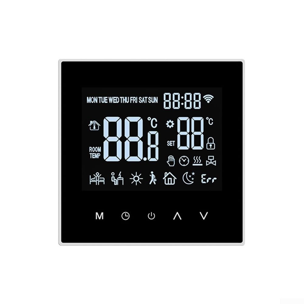 Termostato inteligente de calefacción de agua WiFi con programación programable pantalla LCD para Tuya App para Alexa Google para caldera combinada 2 cables eficiencia energética doméstica
