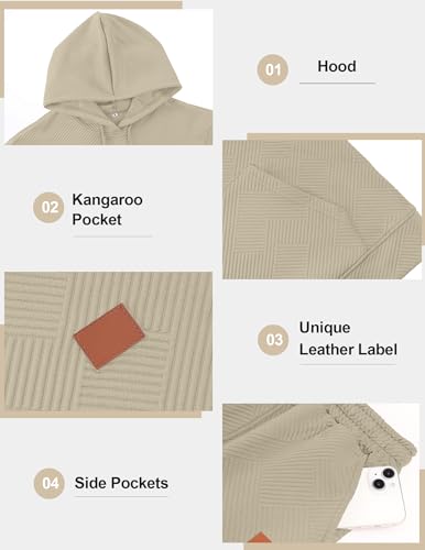 Vssjavun Men's Sweatsuit 2 Pieces Outfits Jacquard Casual Tracksuits Jogging Suit Hooded Sets4