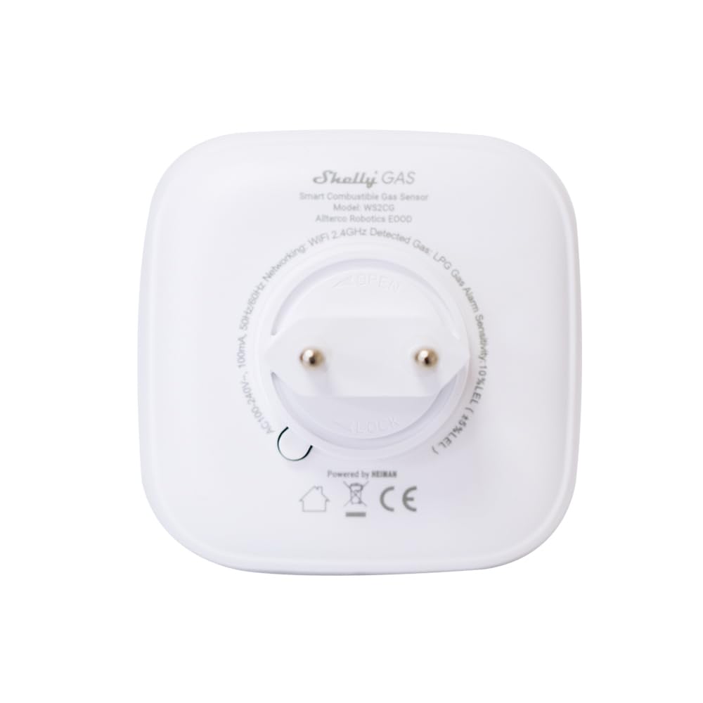 Shelly Gas LPG, Rilevatore di Perdite di GPL, Wifi, Compatibile con Alexa e Google Assistant