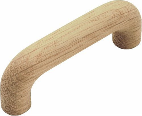 Hickory Hardware 1 Pack Solid Core Kitchen Cabinet Pulls, Luxury Cabinet Handles, Hardware for Doors & Dresser Drawers, 3 Inch Hole Center, Unfinished Wood, Natural Woodcraft Collection