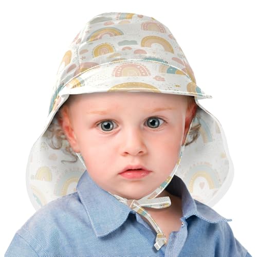 Cute Cartoon Rainbows Toddler Boy Girl Sun Hat Baby Boys Beach Girl Sun Protection Neck Flap Traveling Swim2
