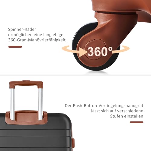 Image of Merax 3 Piece ABS Hardshell Luggage Sets Spinner Wheel Suitcase TSA Lock Suit Case