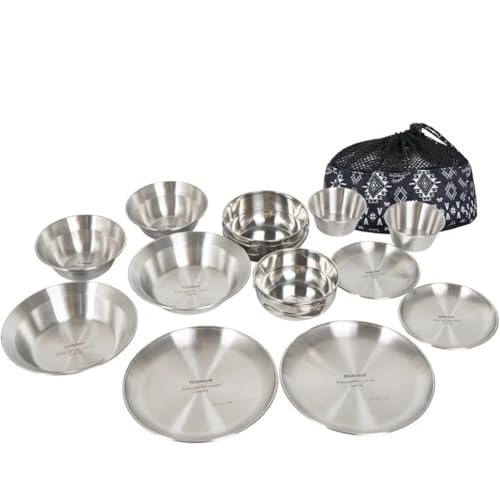 Lnfxkvva 12PCS Outdoor Tableware Set Kit Portable Camping Tableware Kit Self Driving Tour Barbecue Camping Home Dining Bowl Plate