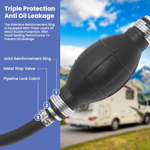 Image of 5 /16 inch Outboard Fuel Line Compatible With Yamaha Outboard Fuel Line | 5 /16 inch Outboard Fuel Line 7 Foot Boat Marine Fuel Line Assembly Outboard Motor Fuel Line