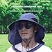 Outdoor Fishing Hat with Face Cover, UPF50+ Sun Protection, Breathable Mesh, Wide Brim Sun Hat for Men and Women, for Insect Resistant, for Driving, Cycling, Fishing, Hiking, Running, Working,（Blue）