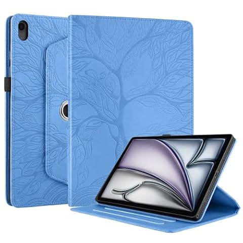 Succtopy Etui do iPada Air 11" M4 2026/M3 2025/ M2 2024 360 stopni obrotowy pokrowiec ochronny z uchwytem na ołówek iPad Air 11" M4 2026/M3 2025/ M2 2024 Niebieski