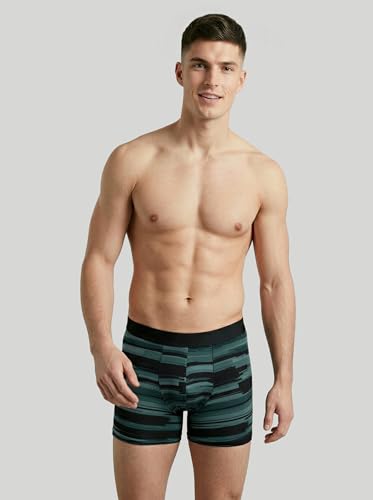 Image of TECHNOSPORT Men's Colorblock Trunks Underwear with ElastoLITE 4 Way Stretch Lightweight Breathable Moisture Wicking Soft Anti Odour Anti Microbial Comfort Fit Boxer Briefs Innerwear for Men
