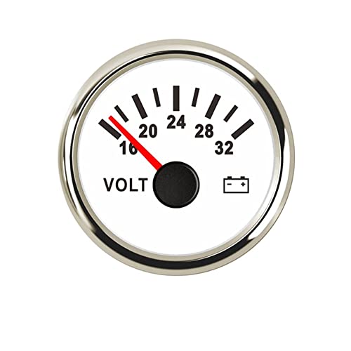 SENEHGMLP(売店) 車のボートの自動車のモバイルの範囲8-16のための52mmヨットの海電圧計12V 24V v / 16-32V赤いバックライトボルト 自動車用電圧計(WS 1632v)