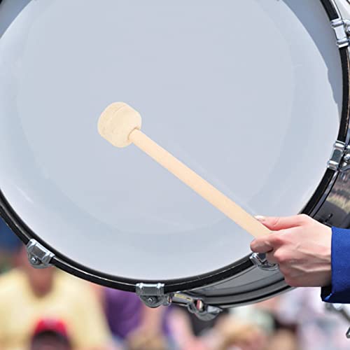 2Pcs Drum Tool Drum Stick, Baquetas de Percusión con Mango de Madera y Cabeza de Lana, Accesorios para Banda de Instrumentos de Percusión miniatura 2