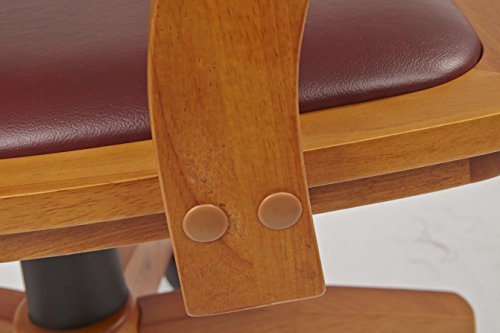 OSP Deluxe Wood Banker's Desk Chair - Adjustable Height, Locking Tilt, Fruitwood Finish | Padded Office Chair With Wheels