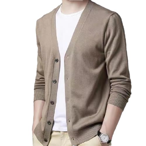 Winter Men's V Neck Casual Button Cardigan Sweater Large Size Warm Business Vintage Sweater