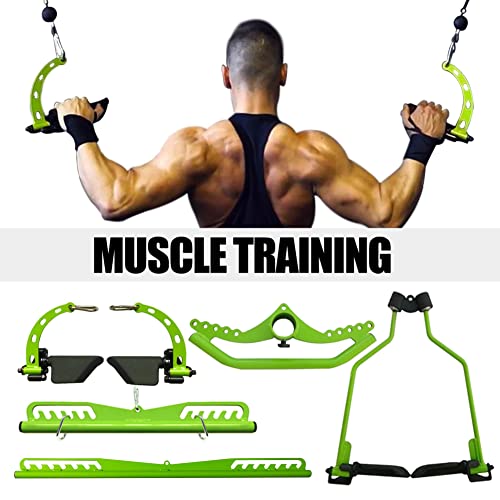 Image of Adjustable Lat Pull down Bar, Cable Machine Attachments for Gym, Home Gym Fitness T-bar Row Pulldown Attachments, Lat Pull Down Machine Wide Grip Neutral Grip Handle