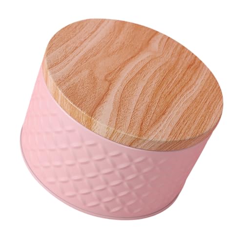 Tofficu Caja de Almacenamiento Redonda para Postres con Tapa Rosa Caja Metálica para Galletas Dulces y Snacks Diseño para Protección de Superficies para Regalos y Infantil