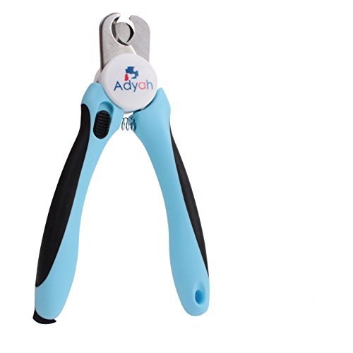 Adyah Professional Dog Nail Clippers with Safety Guard – Pet Toenail Trimmers with Non-Slip Grip – Safe Home Grooming Kit for Small, Medium and Large Canines