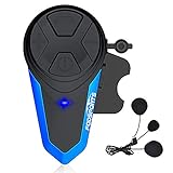 Motorcycle Helmet Intercom, Fodsports BT-S3 Type-C Port 1000m Motorcycle Bluetooth Headset Intercom...