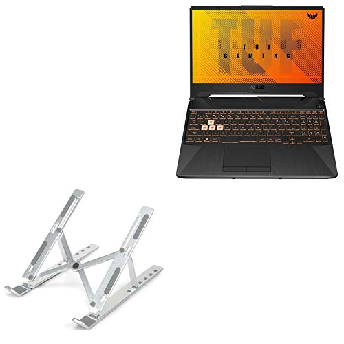 BoxWave Stand and Mount Compatible with ASUS TUF Gaming (A15) - Compact QuickSwitch Laptop Stand, Portable Multi Angle Viewing Foldable Riser - Metallic Silver