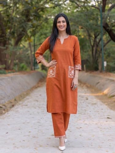 Ensemble de broderie droite en viscose haut de gamme signé ANNI - 5