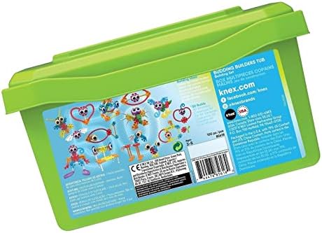 Kid K'NEX 85618 50 Build Budding Builders Set, Kids Craft Set with 100 Pieces, Educational ,Fun and Colourful Building Toys for Boys and Girls, Construction Toys for 3 Year Olds +