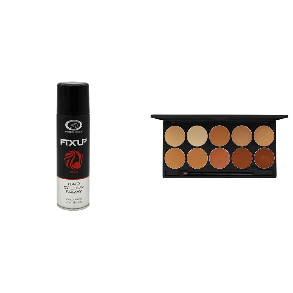 Fashion Colour FIX-UP Hair Colour Temporary Spray | DIY Instant Hair Color Makeup for Men & Women | Temporary 1-Day 1-Wash | No Bleach, No Ammonia, No Damage | Red Studio Finish HD Powder Palette-image-2