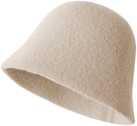 Autumn and Winter Solid Color Woolen Bucket hat Versatile Fashion Cold Warm Leisure Personality Basin hat