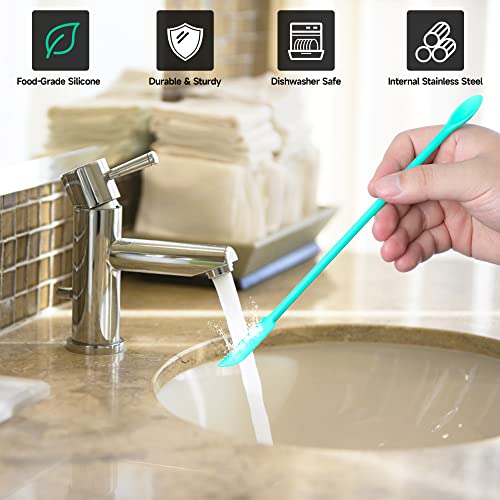 4Pcs Makeup Spatula,Mini Cosmetic Spatula,Jar Scraper Small Silicone Spatula Lotion Stirrer Get Last Drop From Food Bottles Beauty Products,For Thin Jar,Kitchen Bottles,Cosmetic Bottles(Multicolor) #TOP3