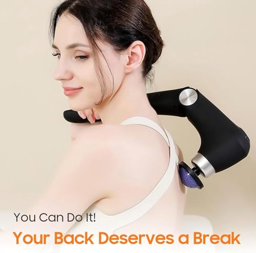 Image of Massage Gun with 10 Replacement Heads, Massage Gun with Heat, Back Massager for Pain Relief Deep Tissue, Massager for Shoulder & Back Muscle Recovery, (Black)