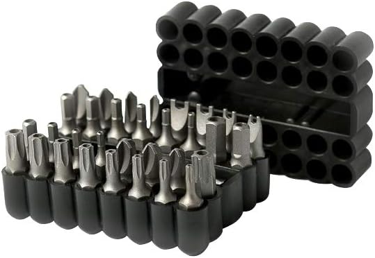ARES 70009-33-Piece Security Bit Set with Magnetic Extension Bit Holder - Includes Tamper Resistant, SAE Hex, Metric Hex and Star Bits – Anti Tamper Bit Set Features Torq, Spanner, and Triwing Bits