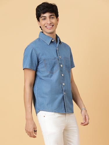 Image of KOTTY Men's Textured Casual Shirt - Long Sleeve||Button-Down Collar||Classic Fit