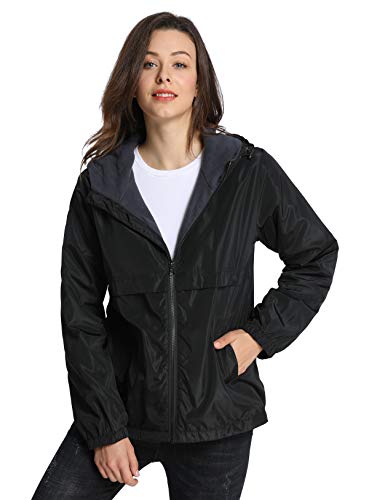 iloveSIA Blouson Femme Hiver Chaud Doublé Polaire Veste avec Capuche Résistant au vent et à l'eau Noir 38