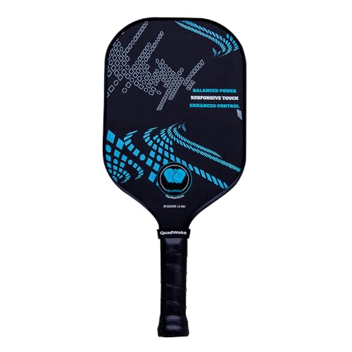 Image of RAW Carbon Fibre | Thermoformed Pickleball Paddle | Carbon Friction Surface | Comfort Grip Handle Racket | Pickle Ball Racket | Blue