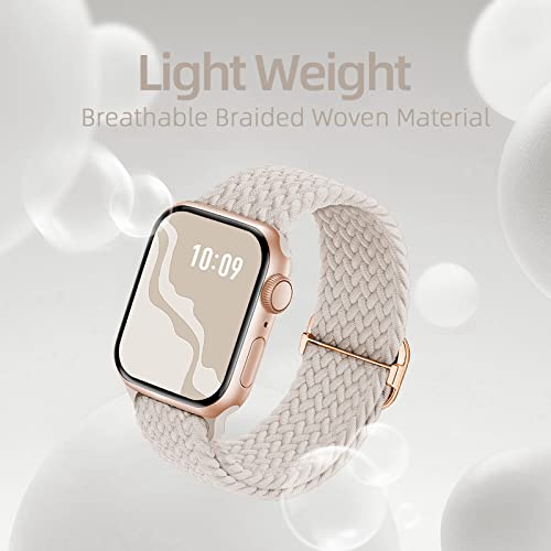 Image of 4 Pack Braided Stretchy Bands Compatible with Apple Watch 40mm 41mm 38mm 42mm 44mm 45mm 46mm 49mm Women Men, Breathable Nylon Elastic Daily Use Straps for iWatch Series 11 /10 9 8 7 6 5 4 3 SE /Ultra 2