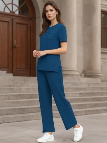 Image of TYSORT Women Casual Summer co ords Set Track Suit Oversized Top Baggy Pant,Top and Pajama Set