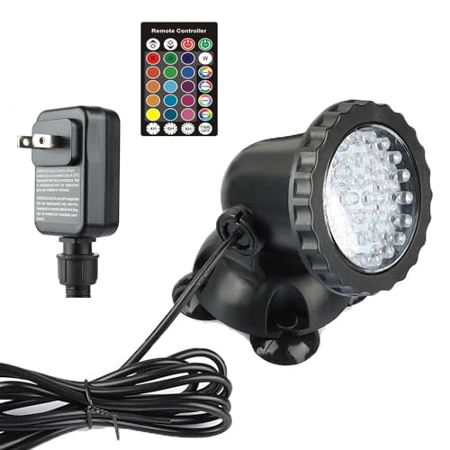 Underwater Pond Lights, ​LED Color Changing Fountain Lights, RGB Submersible pond Light, IP68 Waterproof Garden Lights,Multi-Color Dimmable Used for Yard Spotlights Fish Pond Decoration (1 Pack)