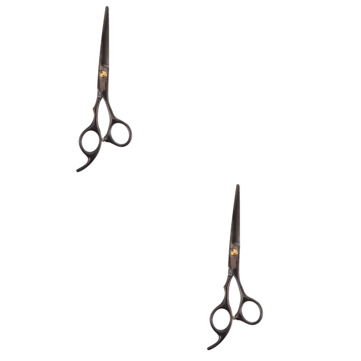 Ciseaux de coiffure plats acier inoxydable noir coupe cheveux VICASKY