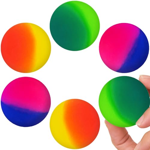 Irrmshr 45 mm Jumbo Bouncy Balls for Kids,Rubber High Bouncing Ball in Bright Colors for Boys Girls Multi-Item Party Favor